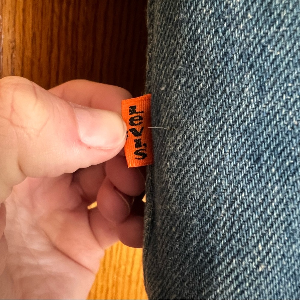 Levi's Orange Tag Blue Denim Sherpa Vest - Picture 3 of 8